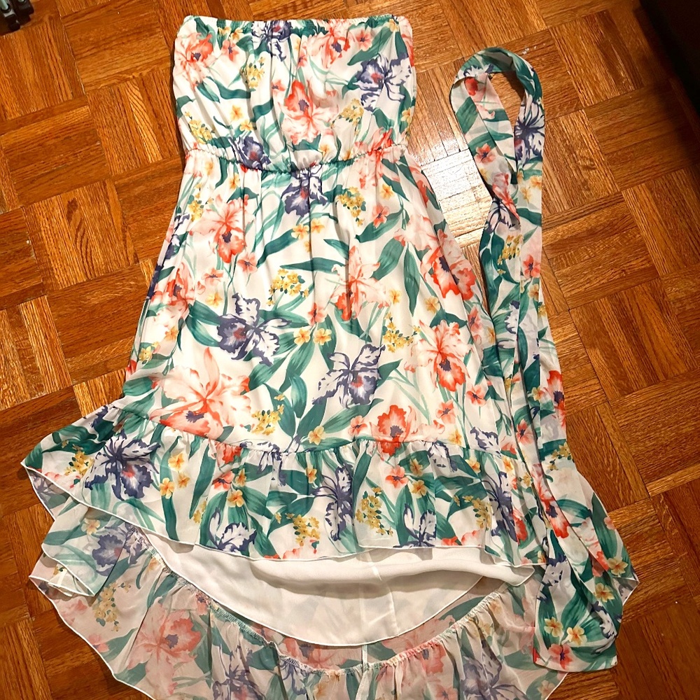 Tube Top Flowy Floral Dress Size XL